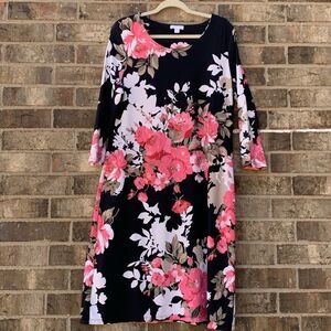 Take 50% OFF- Charter Club Blue Sheath Dress 3/4 Sleeve Scoop Neck, Size-XL